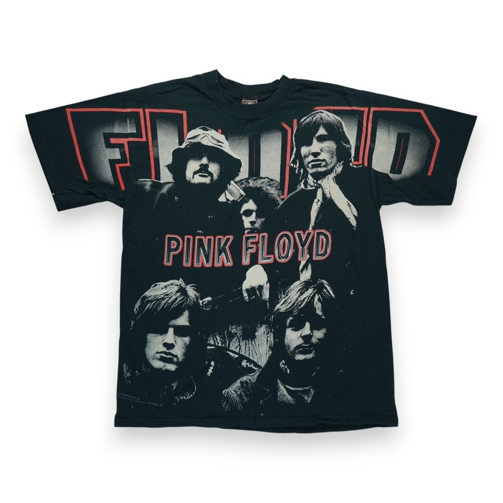 Vintage 2005 Pink Floyd All Over Print Men's T-Shirt Size Large Short Sleeve EUC